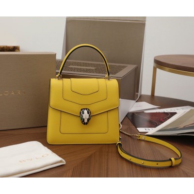 Bvlgari Serpenti Forever Small Bag in Yellow Calfskin