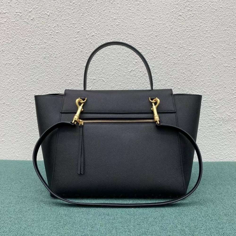 Celine Belt Mini Bag In Black Grained Calfskin TDBS2455