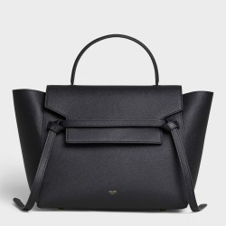 Celine Belt Mini Bag In Black Grained Calfskin TDBS2455