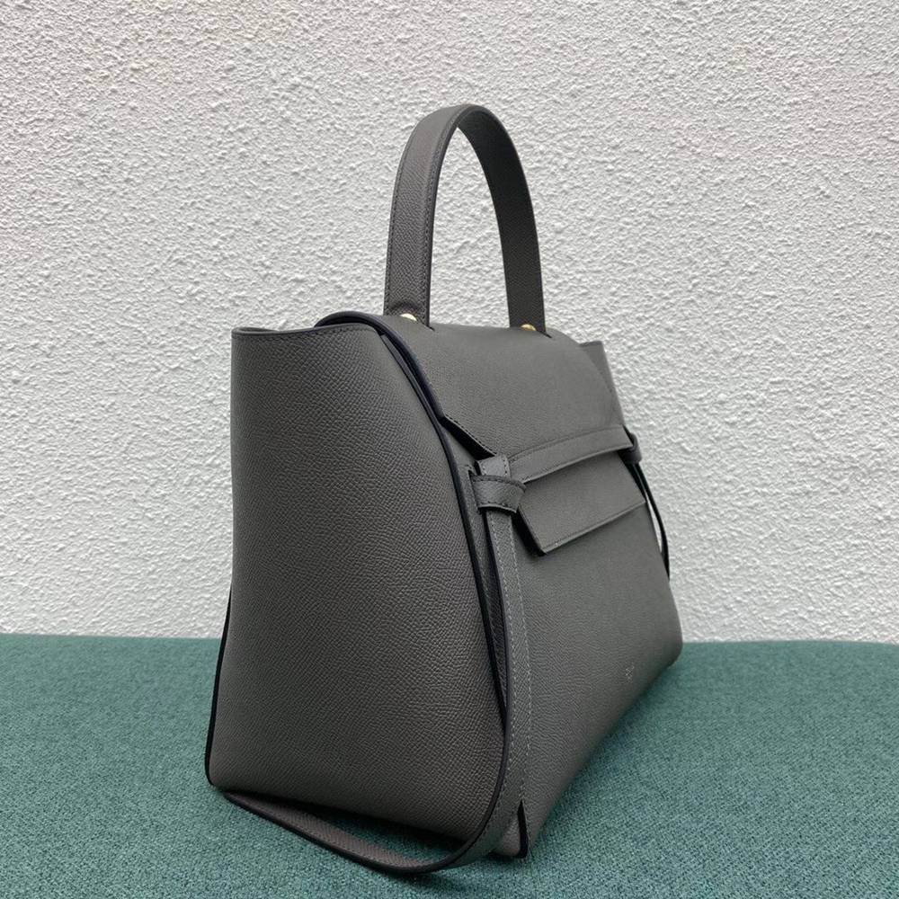 Celine Belt Mini Bag In Grey Grained Calfskin TDBS2457