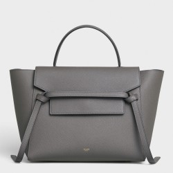 Celine Belt Mini Bag In Grey Grained Calfskin TDBS2457