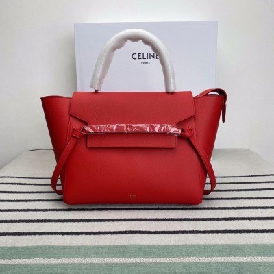 Celine Belt Mini Bag In Red Grained Calfskin TDBS2459