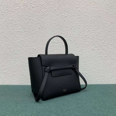 Celine Belt Nano Bag In Black Grained Calfskin TDBS2462