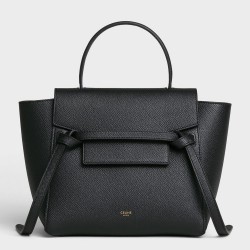 Celine Belt Nano Bag In Black Grained Calfskin TDBS2462