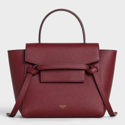 Celine Belt Nano Bag In Bordeaux Grained Calfskin TDBS2463