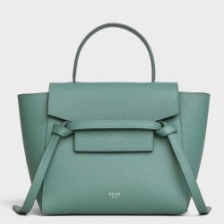 Celine Belt Nano Bag In Celadon Grained Calfskin TDBS2464