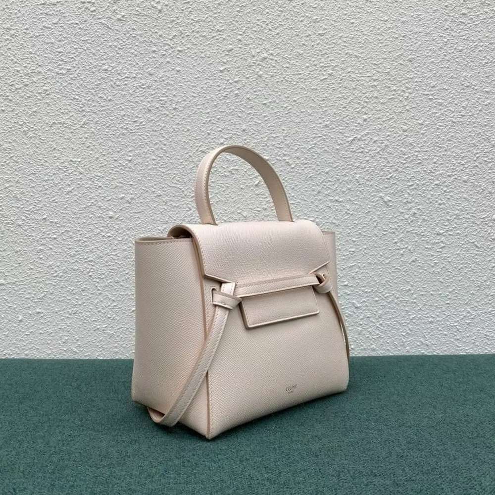 Celine Belt Nano Bag In Pale Pink Grained Calfskin TDBS2470