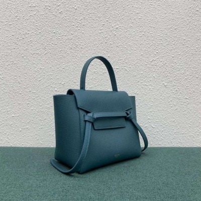 Celine Belt Nano Bag In Prussian Blue Grained Calfskin TDBS2471