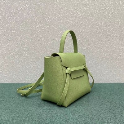 Celine Belt Nano Bag In Sage Grained Calfskin TDBS2473