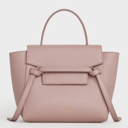 Celine Belt Nano Bag In Vintage Pink Grained Calfskin TDBS2476