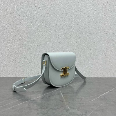 Celine Besace Clea Bag in Light Blue Shiny Calfskin TDBS2546