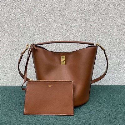 Celine Bucket 16 Bag In Brown Smooth Calfskin TDBS2515