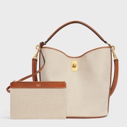 Celine Bucket 16 Bag In Textile and Calfskin TDBS2518