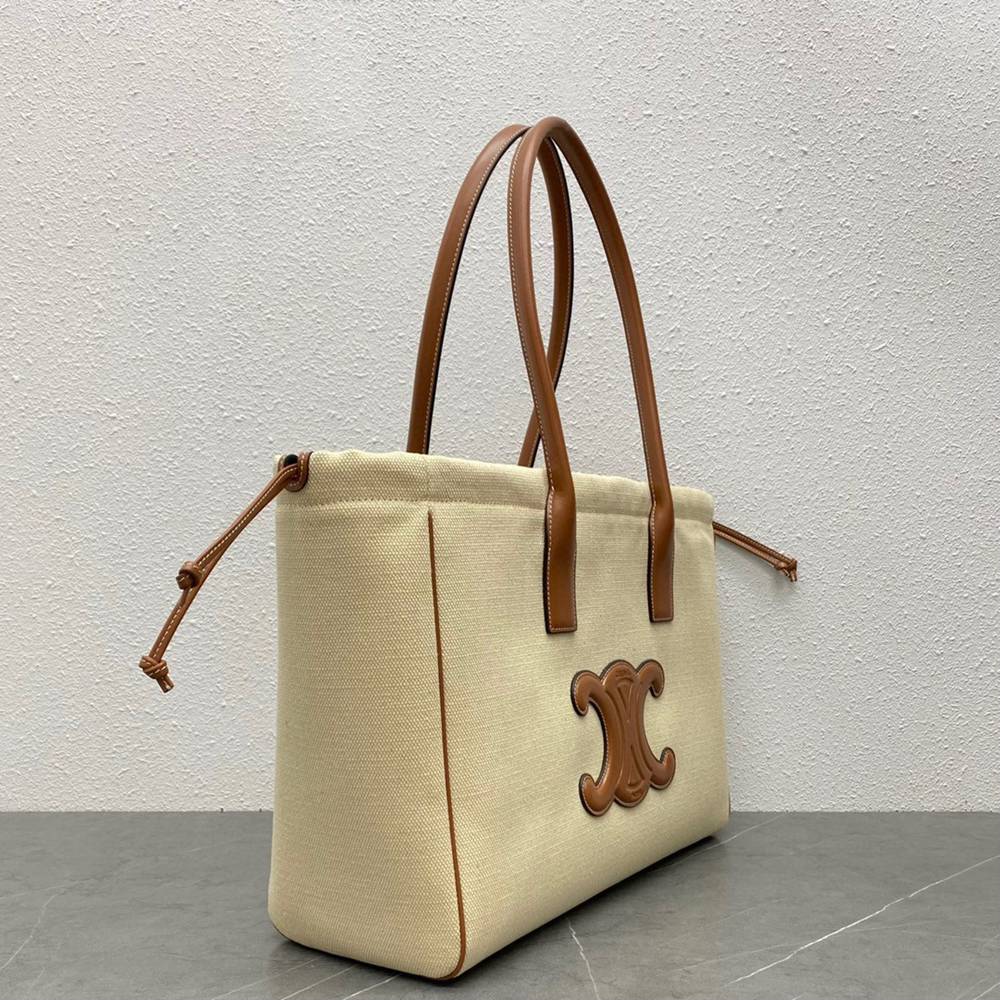 Celine Cabas Drawstring Cuir Triomphe Bag in Canvas TDBS2537