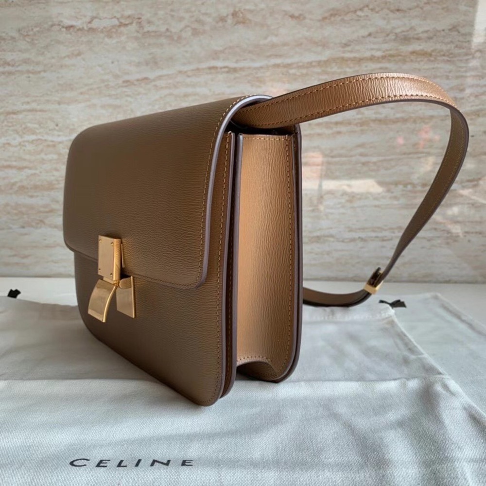 Celine Classic Box Medium Bag In Camel Liege Calfskin TDBS2498