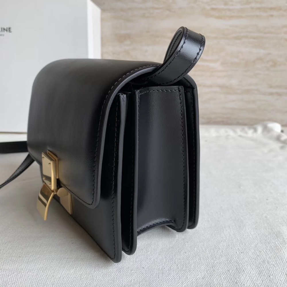 Celine Classic Box Small Bag In Black Box Calfskin TDBS2504