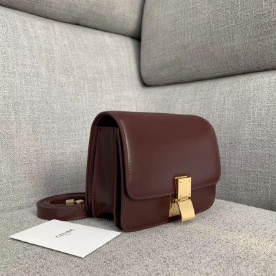 Celine Classic Box Small Bag In Bordeaux Box Calfskin TDBS2505