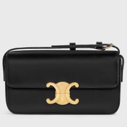 Celine Claude Shoulder Bag in Black Calfskin TDBS2553