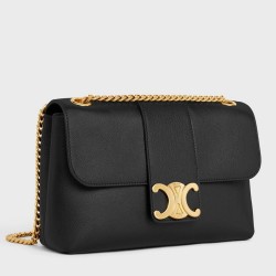 Celine Medium Victoire Bag in Black Calfskin TDBS2633