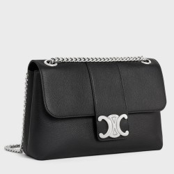 Celine Medium Victoire Bag in Noir Calfskin TDBS2635