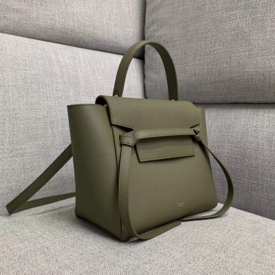 Celine Micro Belt Bag In Army Green Grained Calfskin TDBS2480