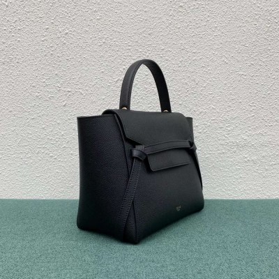 Celine Micro Belt Bag In Black Grained Calfskin TDBS2481