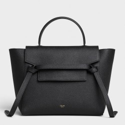 Celine Micro Belt Bag In Black Grained Calfskin TDBS2481