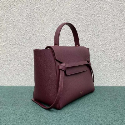 Celine Micro Belt Bag In Bordeaux Grained Calfskin TDBS2482