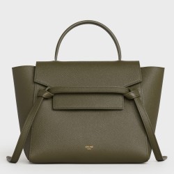 Celine Micro Belt Bag In Dark Olive Grained Calfskin TDBS2483