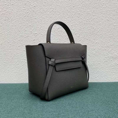 Celine Micro Belt Bag In Grey Grained Calfskin TDBS2484