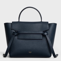 Celine Micro Belt Bag In Navy Blue Grained Calfskin TDBS2488