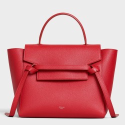 Celine Micro Belt Bag In Red Grained Calfskin TDBS2489