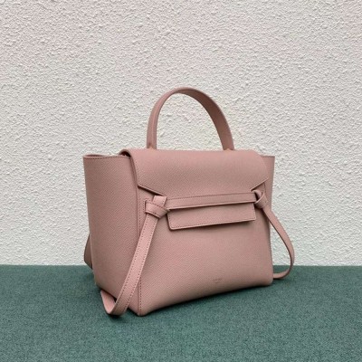 Celine Micro Belt Bag In Vintage Pink Grained Calfskin TDBS2491