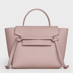 Celine Micro Belt Bag In Vintage Pink Grained Calfskin TDBS2491