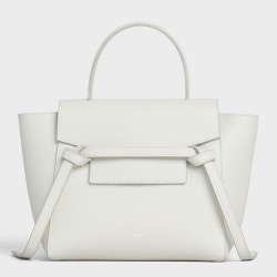 Celine Micro Belt Bag In White Grained Calfskin TDBS2492