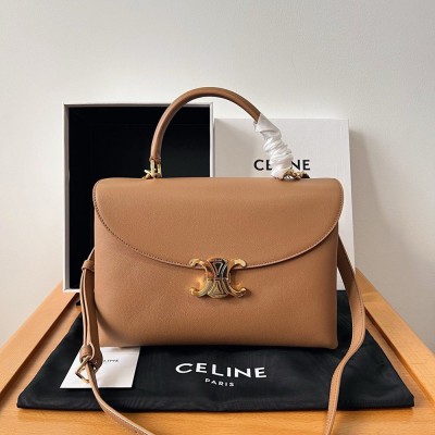 Celine Nino Medium Bag in Brown Calfskin TDBS2584