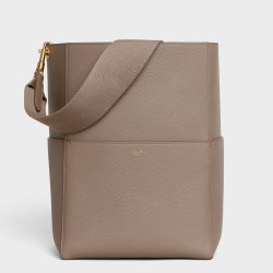 Celine Sangle Bucket Bag In Taupe Grained Calfskin TDBS2524