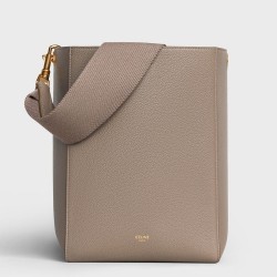 Celine Sangle Small Bucket Bag In Taupe Calfskin TDBS2528