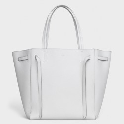 Celine Small Cabas Phantom Bag In White Grained Calfskin TDBS2534