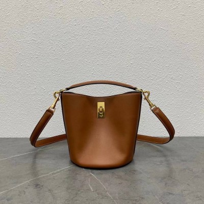 Celine Teen Bucket 16 Bag In Brown Calfskin TDBS2513