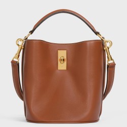 Celine Teen Bucket 16 Bag In Brown Calfskin TDBS2513