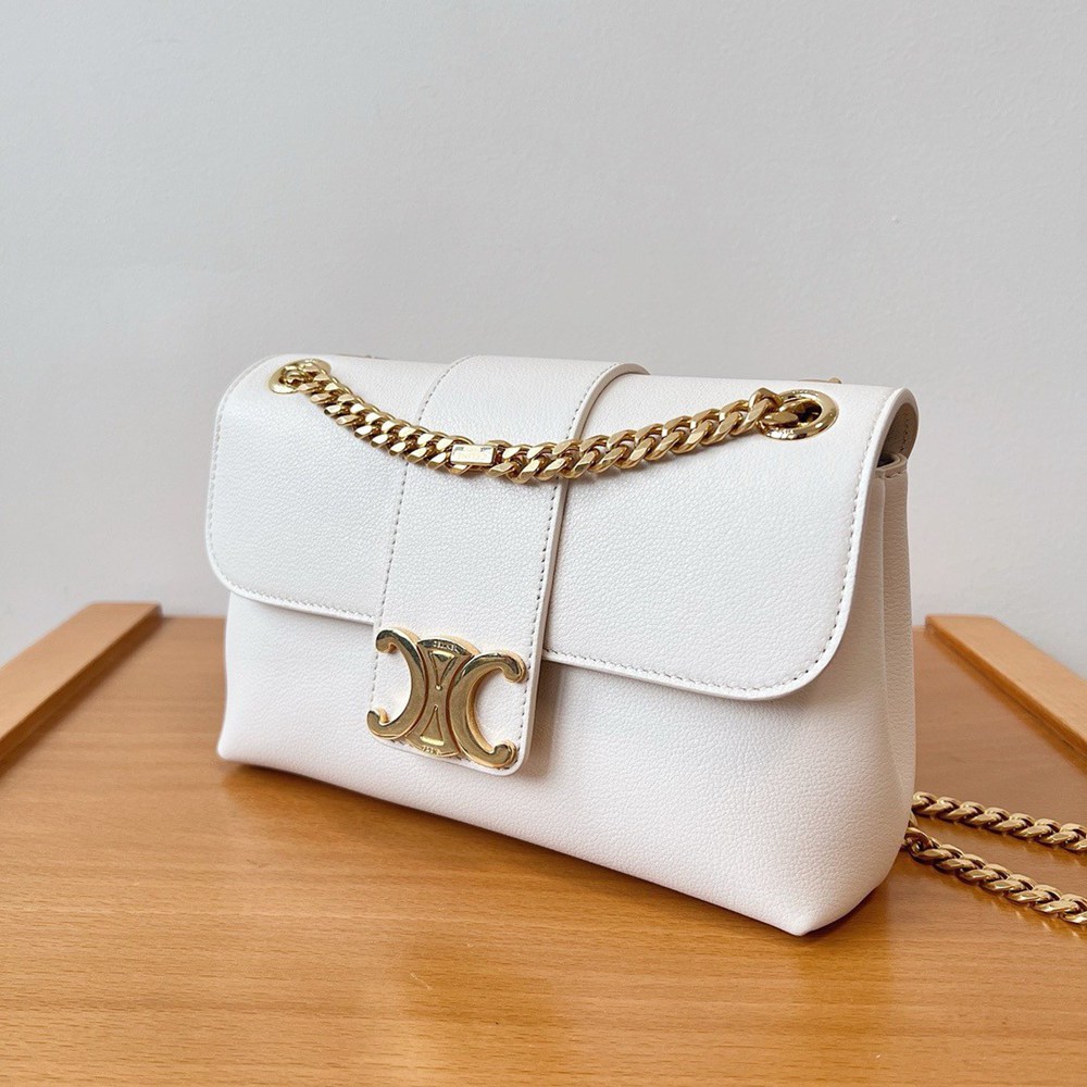 Celine Teen Victoire Bag in White Calfskin TDBS2638