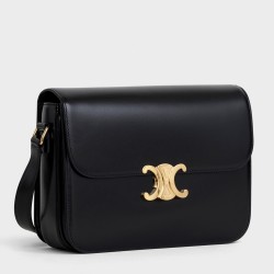 Celine Triomphe Large Bag In Black Calfskin TDBS2604