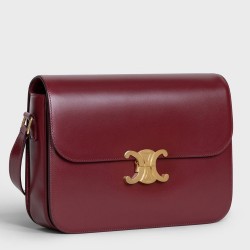 Celine Triomphe Large Bag In Bordeaux Calfskin TDBS2605