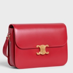 Celine Triomphe Large Bag In Red Calfskin TDBS2607