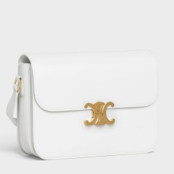 Celine Triomphe Large Bag In White Calfskin TDBS2609