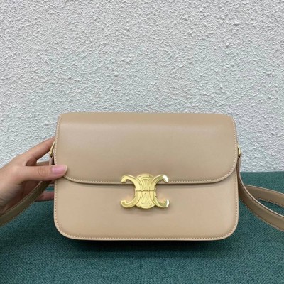 Celine Triomphe Medium Bag In Nude Smooth Calfskin TDBS2615