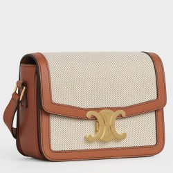 Celine Triomphe Teen Bag In Textile and Calfskin TDBS2627