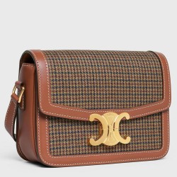 Celine Triomphe Teen Bag In Tweed and Calfskin TDBS2628