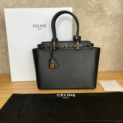 Celine Conti Bag in Black Supple Calfskin